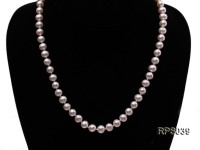 7.5mm AAA lavender round freshwater pearl necklace and bracelet set