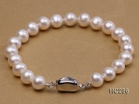 7.5mm AAA white round freshwater pearl bracelet
