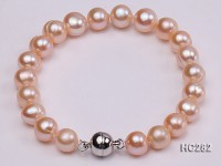 8-9mm  pink round freshwater pearl bracelet