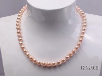 8-9mm Lovely Pink Round Freshwater Pearl Necklace