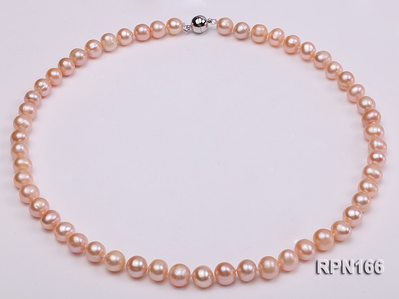 8-9mm Lovely Pink Round Freshwater Pearl Necklace