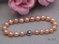 8-9mm pink round freshwater pearl bracelet