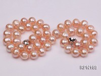 Pretty Single-strand 9-10mm Natural Pink Round Freshwater Pearl Necklace