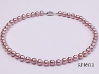 Quality 7.5-8mm AAA Lavender Round Freshwater Pearl Necklace