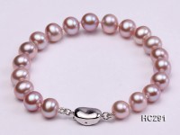 7.5-8mm AAA lavender round freshwater pearl bracelet