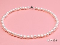 8-9mm Classic White Round Freshwater Pearl Necklace