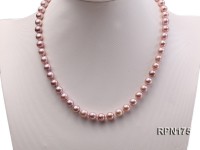 7.5-8mm AA-grade Lavender Round Freshwater Pearl Necklace