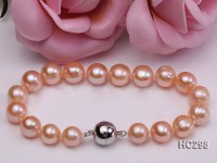9-10mm pink round freshwater pearl bracelet