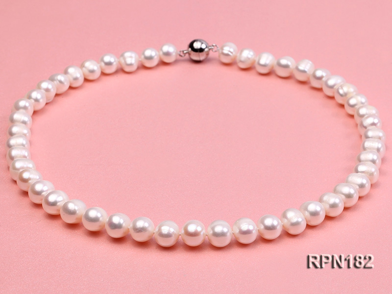 9-10mm Classic White Freshwater Pearl Necklace