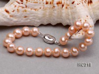 8mm AAA pink round freshwater pearl bracelet