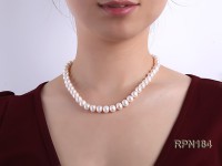 9-10mm Classic White Round Freshwater Pearl Necklace
