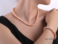 9-10mm round freshwater pearl necklace and bracelet set