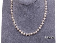 8-9mm AA Classic White Round Freshwater Pearl Necklace