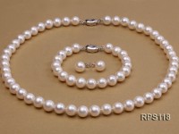 9mm AAA Round Freshwater Pearl Necklace,Bracelet and Earring Set