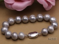 10-11mm grey round freshwater pearl bracelet