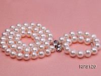 9mm AAA round freshwater pearl necklace,bracelet and earring set