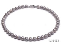 10-11mm grey round freshwater pearl necklace,bracelet and earring set