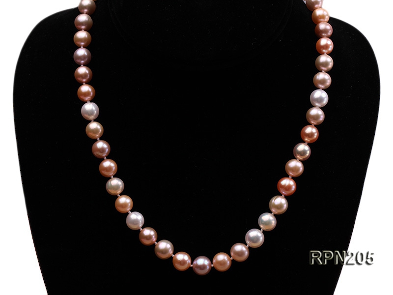 9mm AA-grade Round Multicolor Freshwater Pearl Necklace