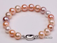 9mm AAA white pink lavender round freshwater pearl bracelet