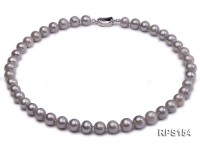 10-11mm grey round freshwater pearl necklace and bracelet set