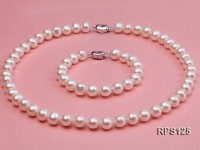 9mm round freshwater pearl necklace and bracelet set