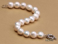 11-12mm white round freshwater pearl bracelet
