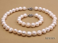 12-13mm round freshwater pearl necklace and bracelet set