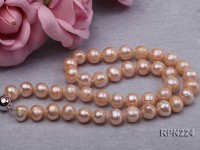 10-11mm Natural Pink Round Freshwater Pearl Necklace