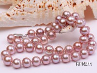 Classic 10-10.5mm AAA Lavender Round Cultured Freshwater Pearl Necklace