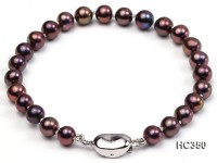 6mm black round freshwater pearl bracelet