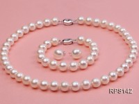 10-11mm AAA round freshwater pearl necklace,bracelet and earring set