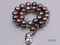 6-6.5mm black round freshwater pearl bracelet