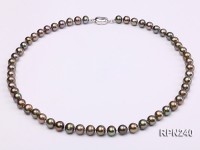 AAA-grade 7.5mm Black Round Freshwater Pearl Necklace