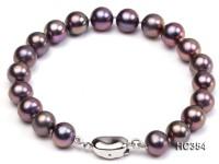 8-9mm AAA  purplish black round freshwater pearl bracelet
