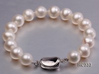 10-11mm AAA white round freshwater pearl bracelet