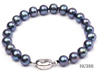 8-8.5mm AAA  black round freshwater pearl bracelet