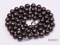 7-8mm AAA black round freshwater pearl necklace,bracelet and earring set