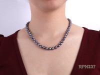 8-8.5mm AAA Black Round Freshwater Pearl Necklace