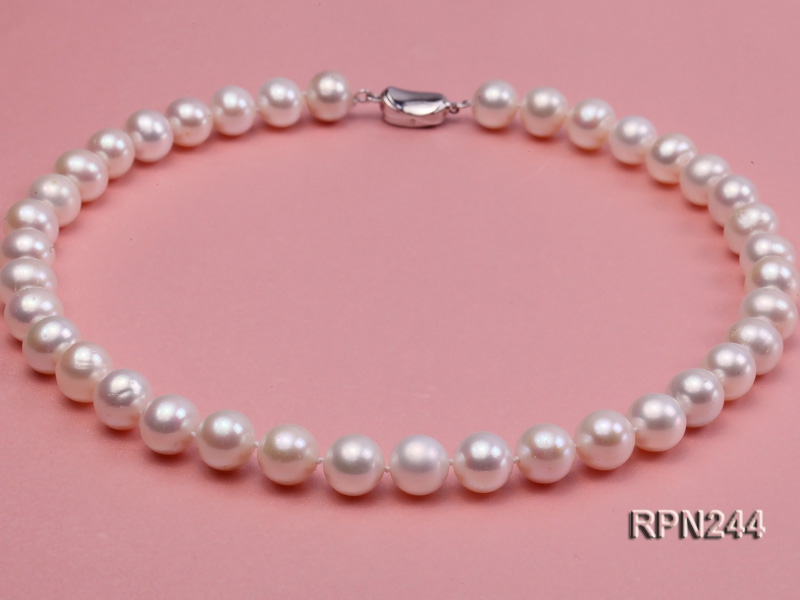 Classic 11-12.5 mm AAA White Round Freshwater Pearl Necklace