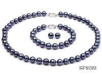9-10mm AAA  round freshwater pearl necklace,bracelet and earring set