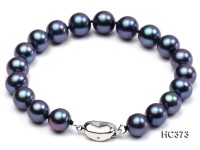 9-10mm AAA black round freshwater pearl bracelet
