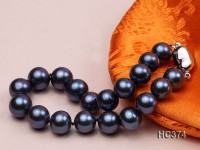 12mm AAA black round freshwater pearl bracelet