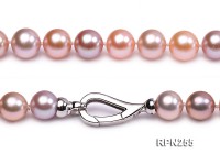 Classic 9-10mm AAAAA White, Pink and Lavender Round Cultured Freshwater Pearl Necklace