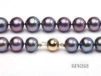 Classic 11-12mm AAA Black Round Freshwater Pearl Necklace