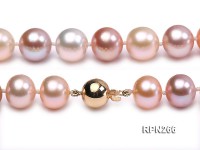 Classic 11.5-12.5mm AAAAA White, Pink and Lavender Round Cultured Freshwater Pearl Necklace