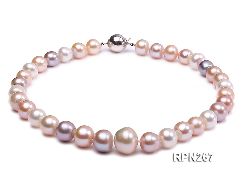 Super-color 12-16mm AA Multi-color Freshwater Pearl Necklace