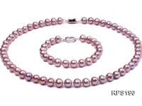 8-9mm AAA round freshwater pearl necklace and bracelet