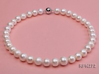 Super-size 12-14.5mm A-grade Classic White Round Freshwater Pearl Necklace