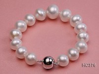 12-14.5mm AAA white round freshwater pearl bracelet