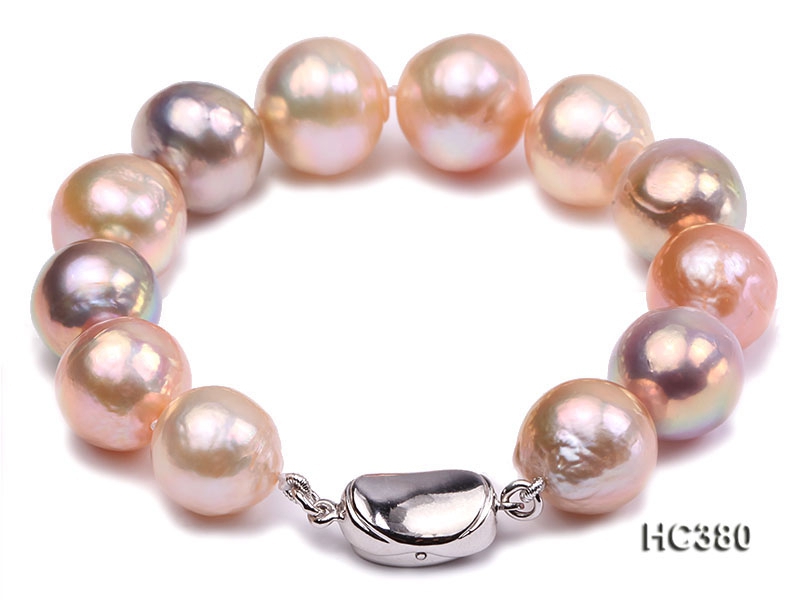 13-14mm Multicolor round Edison pearl bracelet